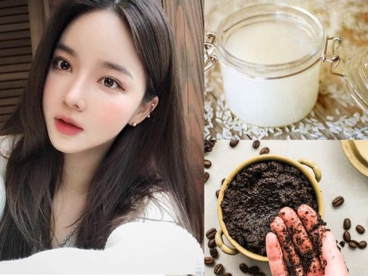cách làm trắng da bằng nước vo gạo và bã cà phê