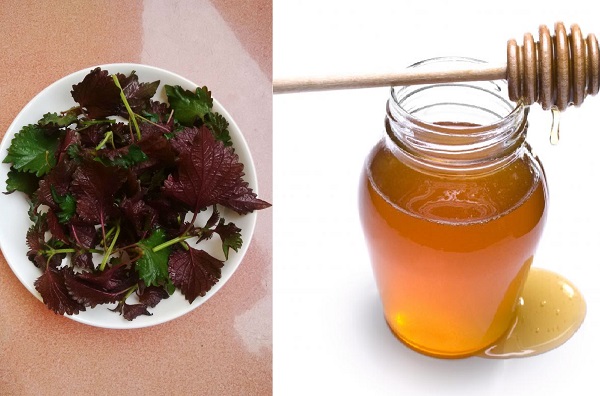 dưỡng trắng da mặt bằng lá tía tô mật ong