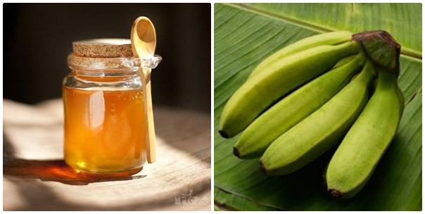 cách trị nám da bằng chuối xanh với mật ong